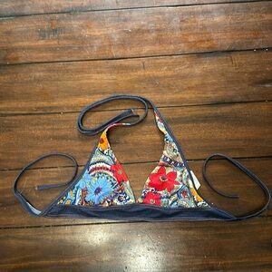 Paisley and Denim Bikini Top